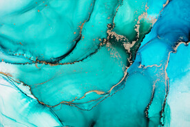 绿色抽象水墨画