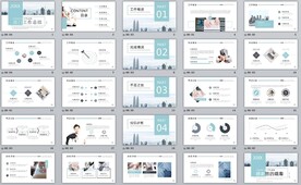 清新薄荷绿部门工作总结PPT