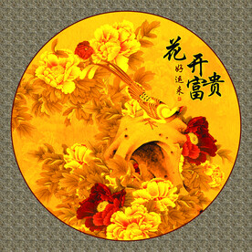 圆形花鸟画