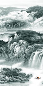 别墅 新款山水玄关 TiF分层