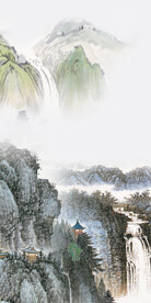 古风 新款山水玄关 TiF分层