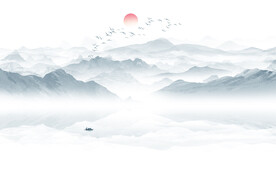 意境水墨山水画