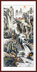 国画水墨山水画