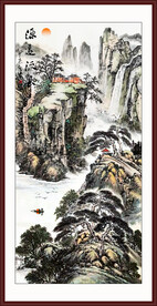 水墨玄关山水画