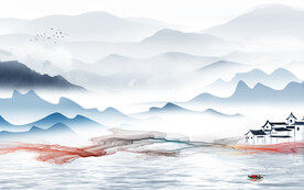 新款 大气中式山水 TIF分层