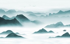 意境 大气中式山水 TIF分层