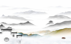 现代 新品中式山水 TIF分层