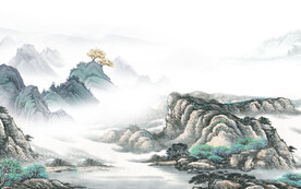 简约 高雅中式山水 TiF分层