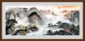 聚宝盆山水风景画