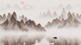 意境水墨山水画