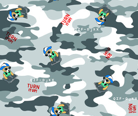 数码印花迷彩小狗