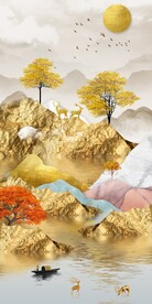 金山麋鹿发财树玄关