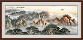 泰山日出五岳独尊国画