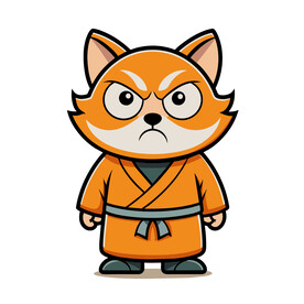 矢量动物穿僧袍生气的猫