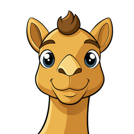 矢量动物简约可爱骆驼头像