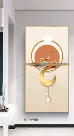 现代3D立体光影几何玄关画