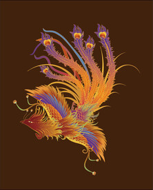 国潮凤凰插画手绘矢量中国风