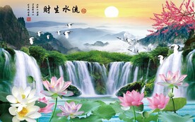 流水生财壁画