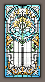 教堂蒂凡尼吊顶穹顶染色玻璃图案