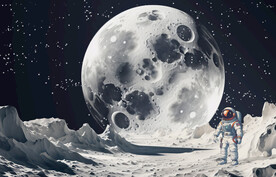 宇航员月球宇宙星空背景墙