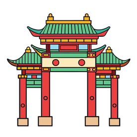 矢量建筑中国传统古建筑牌楼