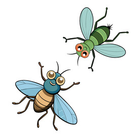 矢量动物卡通昆虫苍蝇