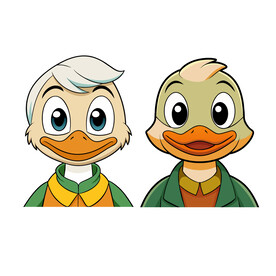 矢量动物卡通小鸭子头像