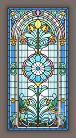 吊顶穹顶蒂凡尼教堂彩晶玻璃图案