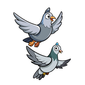 矢量动物鸟类飞翔的鸽子