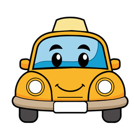 矢量车辆卡通黄色出租车