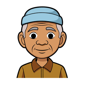 矢量人物老人老爷爷