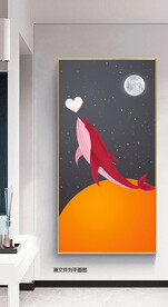 现代抽象动物爱马仕轻奢玄关画