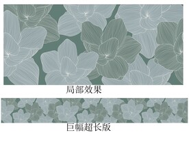 矢量线描花卉背景