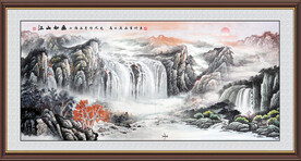 国画旭日东升装饰画