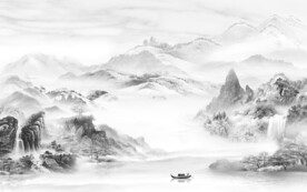 简约 中式灰色山水 TiF分层