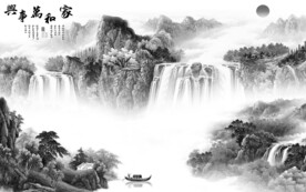 现代 新品灰色山水 TIF分层