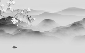 大气 新品灰色山水 TIF分层