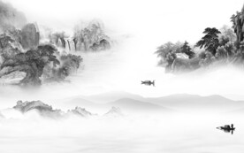 大气 灰色高清山水 TiF分层