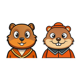 矢量动物卡通土拨鼠头像