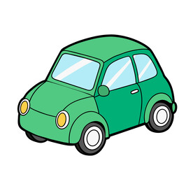 矢量卡通车辆绿色小汽车