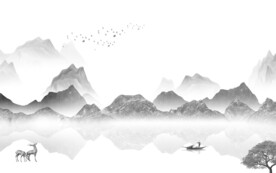 高档 高雅灰色山水 TiF分层