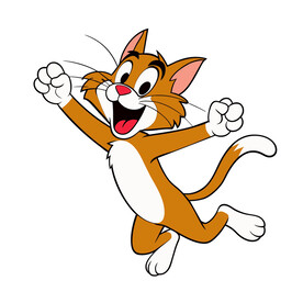 矢量动物开心跳起的猫咪