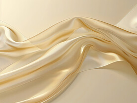 3d金色抽象波浪绸缎布纹背景