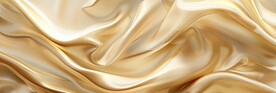3d金色抽象波浪绸缎布纹背景