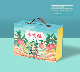 桃子包装 平面展开图