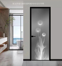 高清分层透明底平开门打印图