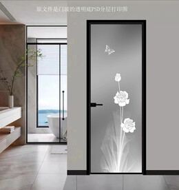 高清分层透明底平开门打印图