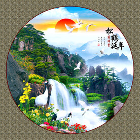 圆形山水画 
