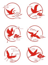 中式中国风祥云纹飞鹤古典边框