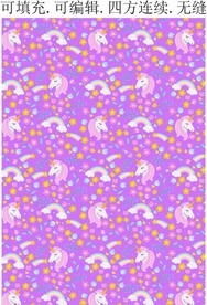 卡通独角兽  小马图案